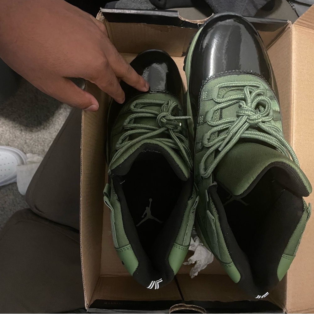 Jordan 11 green and black